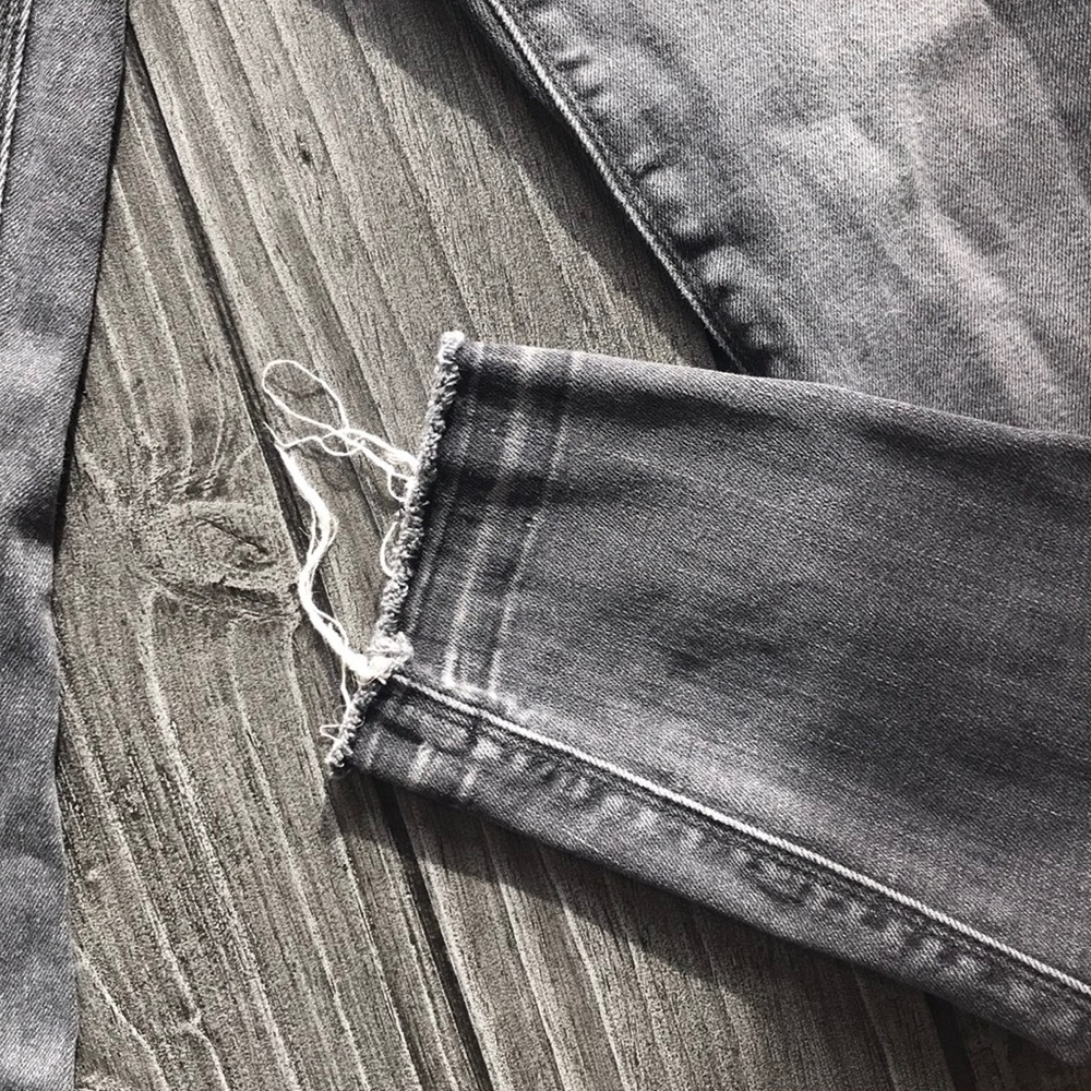 Charcoal Distressed High Rise Skinny Jeans - Picture 5 of 6